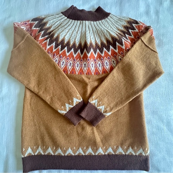 Fair Isle Sweater ASO Sydney Sweeney Alternative Womens M Mock NWT Fall Nordic - Picture 8 of 9